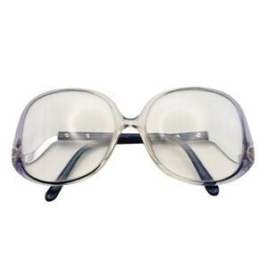 Vintage Oversized Aviator Eyeglass Frames Silver Gray Metal 70s 80s